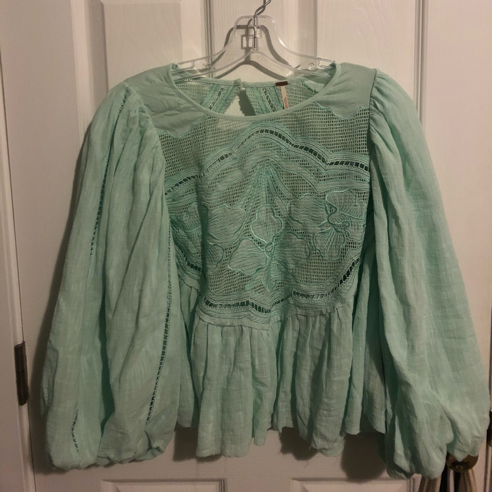 Free People Light Blue Top